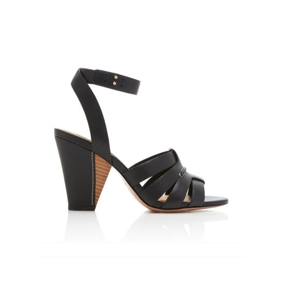 New Veronica Beard Charley Heels Sandals Size 8 Black - Picture 1 of 8